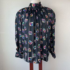 Vintage Jordan Sheer Blouse Top Size 12 EUC